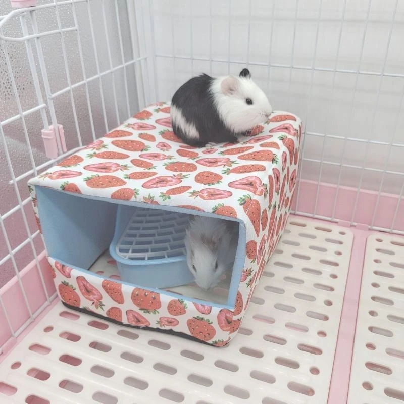 Warm Bed Small Pet Winter House Bottomless Hideout for Hamster Chinchilla Squirrel Hedgehog Sleeping Q5WC