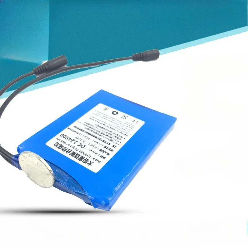 

New 12V Battery Pack 4800mAh DC 12.6V Rechargeable Ultra-thin Polymer Lithium Battery for Small Devices