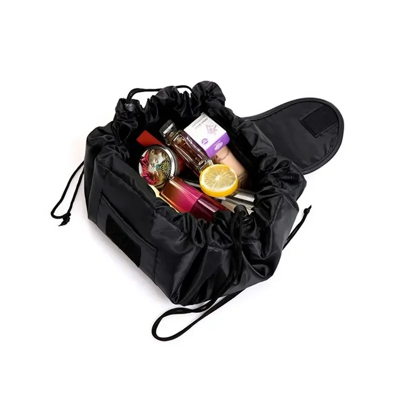 1PC Drawstring Elastic Makeup Storage Bag Women Portable Travel Black Large Capacity Portables Handbag Storage-Bags Trendy