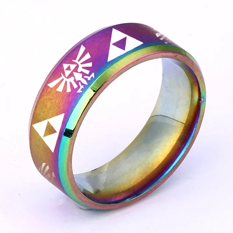 The Legend Of Zeldas Triforce Triangle Symbol Band Ring For Men Women Stainless Steel Finger Ring Cosplay Party Jewelry