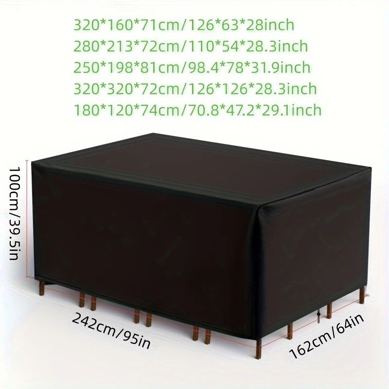 Outdoor Patio Furniture Cover Set - Rectangular Sofa Cover Set, Suitable for Covering Outdoor Furniture on Terraces and Lawns