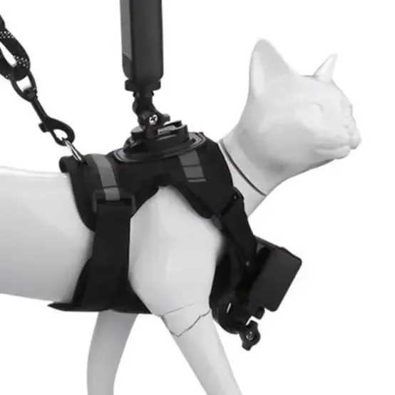 1pcs Pet Cat Vest Photo Stand For Action For Cameras Pet Vest Photo Stand First-person Dual-camera Cats Black Accessories