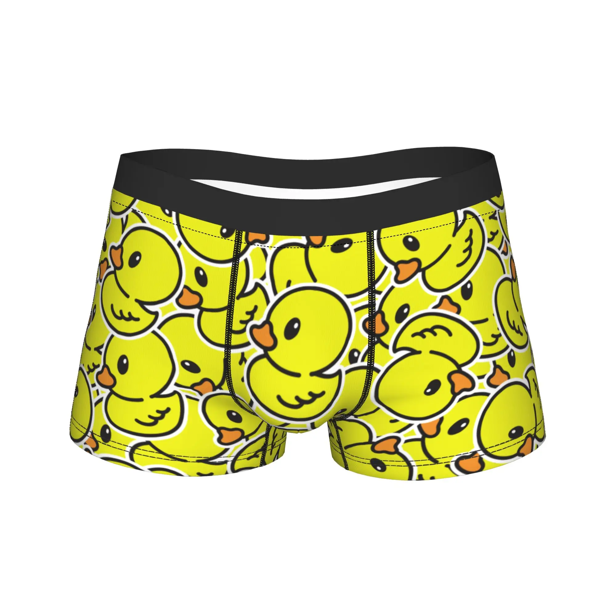 Man Cartoon Yellow Duck Pattern Long Underwear  Sexy Boxer Briefs Shorts Panties Male Soft Underpants M-XXL