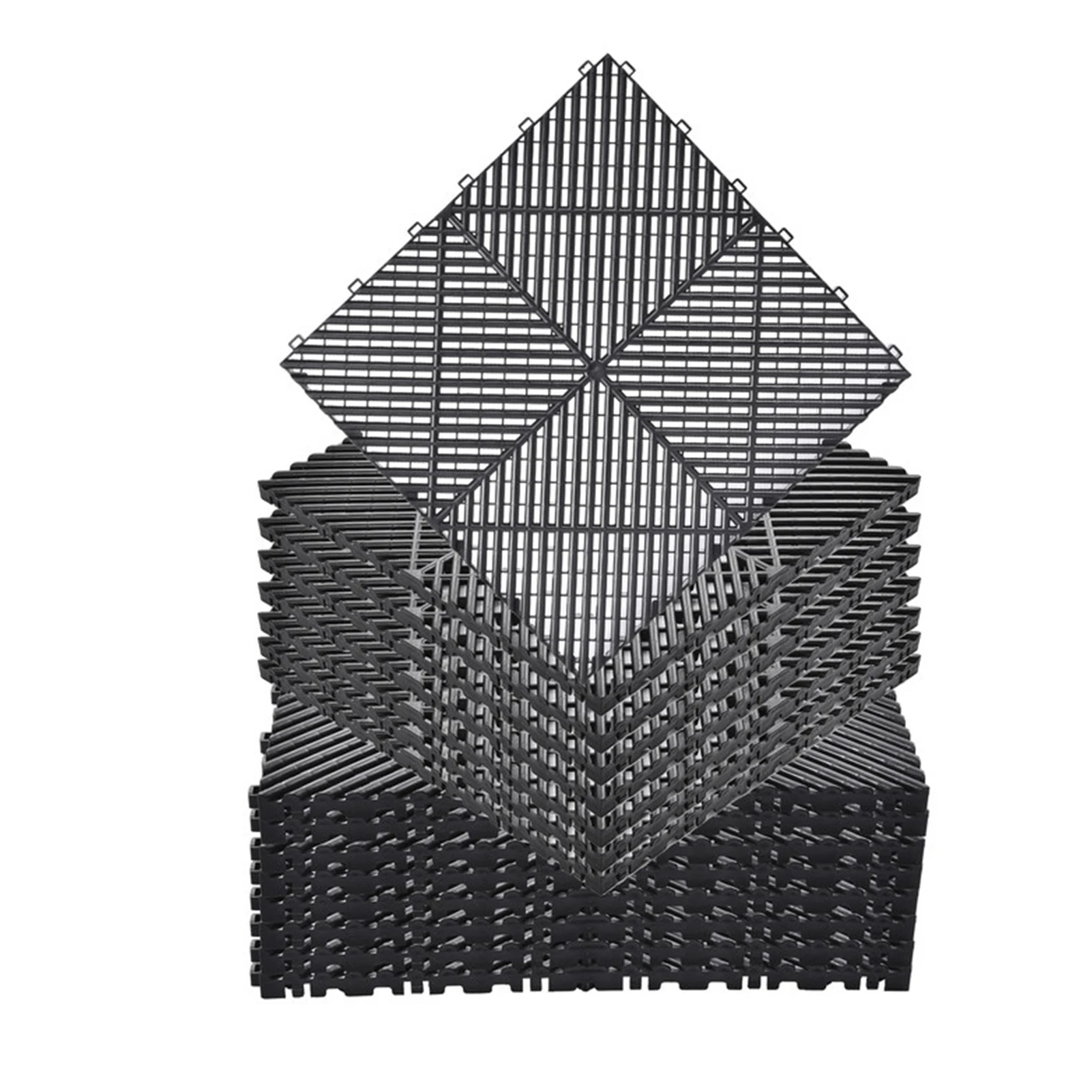 

Набор из 40 прочных модульных напольных плиток, 15,7x15,7x0,7 дюйма, соединяющиеся маты с вентилируемым рисунком для дренажа в гаражах и спортзалах