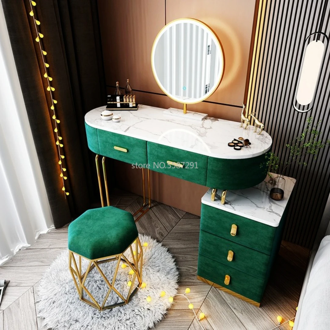 Luxury Dressing Table Bedroom Modern Minimalist Makeup Table Integrated Cabinet Nordic Small Apartment Storage Table Vanity