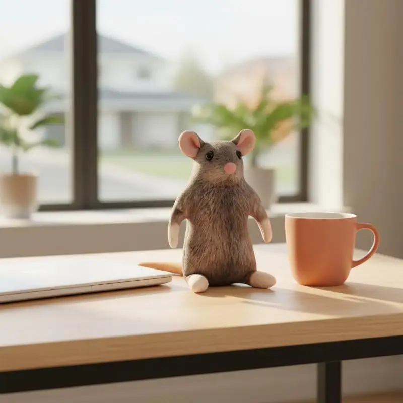 Kawaii Simulated Mouse Stuffed Plush Toy Soft Cartoon Animal Doll 12/24cm Fun Prop for Family Game Night Kids Birthday Gift
