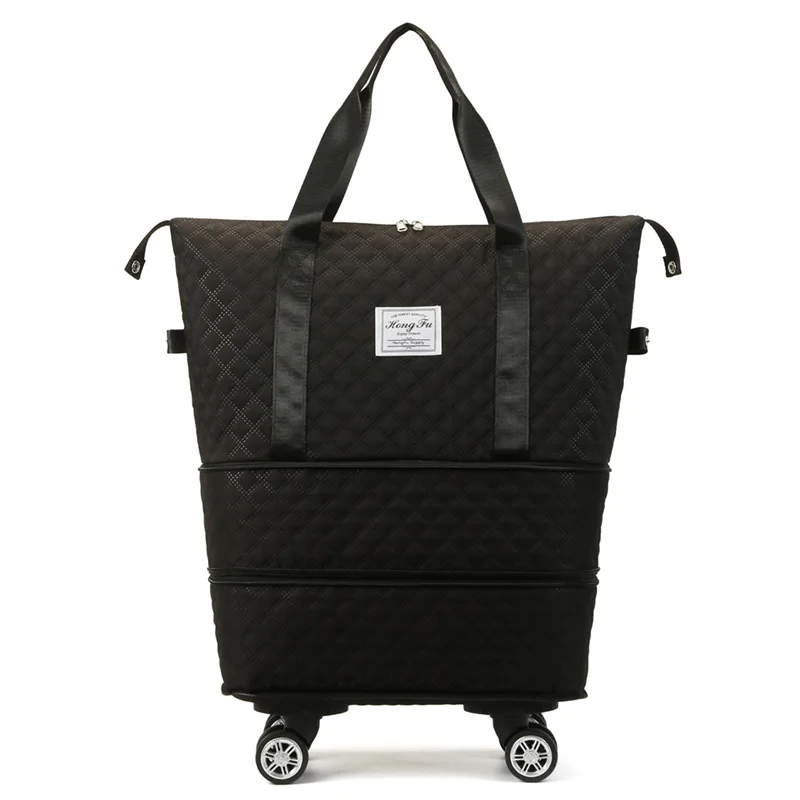 Saco De Duffle Dobrável Com Rodas E Alça Para Viagem, Saco De Armazenamento Expansível, Novo Design