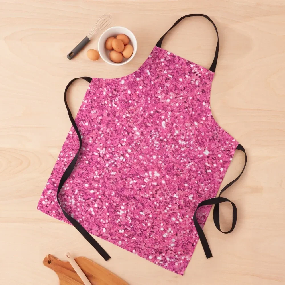 

Pink glittering sparking sequins pattern illustration Apron Chef Accessory Beauty Apron