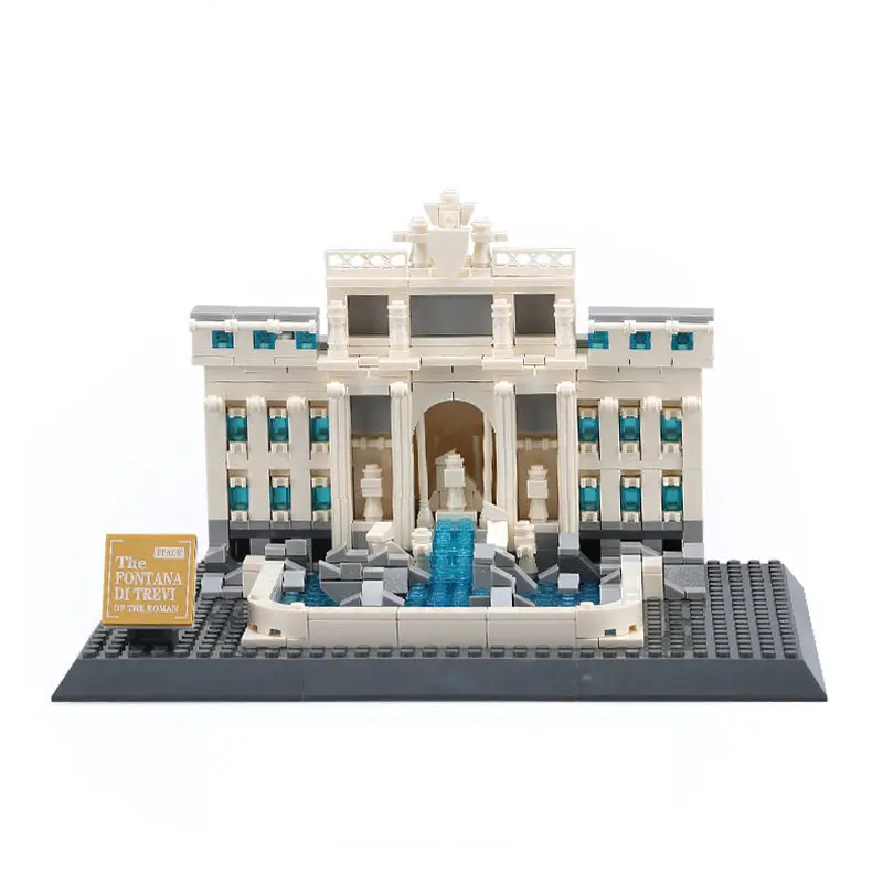 667PCS Trevi Fountain Of Roman Fontana Di Trevi Building Blocks World Architecture Bricks City Street View Toys Gifts For Kids