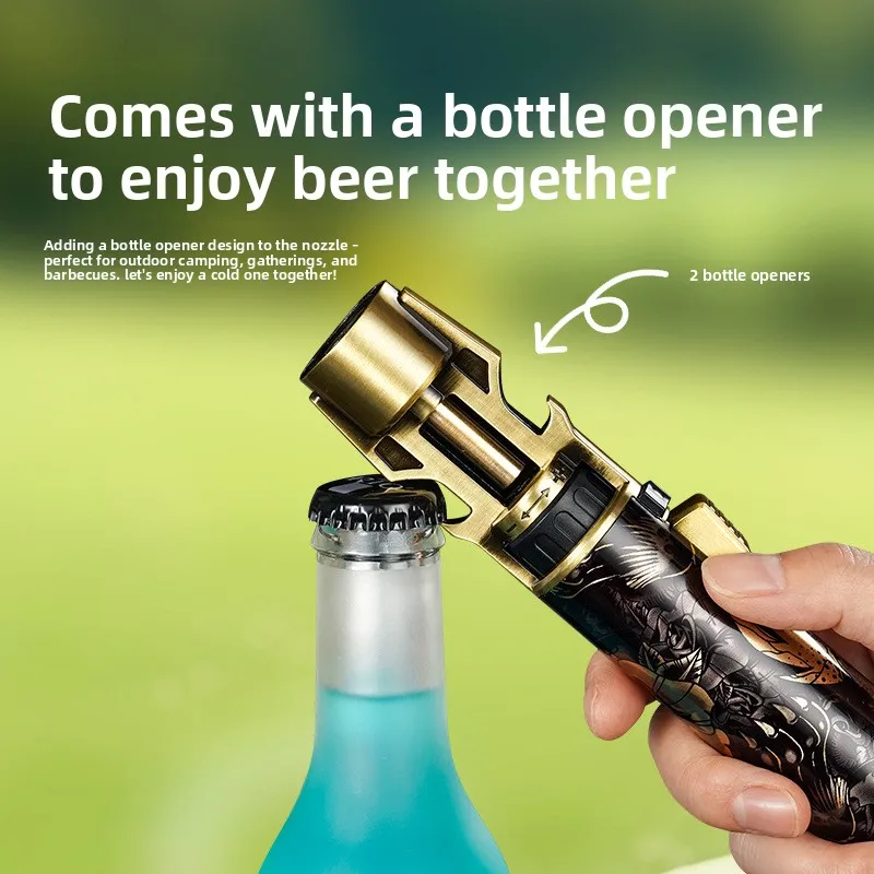 Large Fire Welding Gun Windproof Blue Flame Butane Gas Torch Lighter Bottle Opener Safety Lock Fire Switch Kitchen Cigar Lighter - Image 3