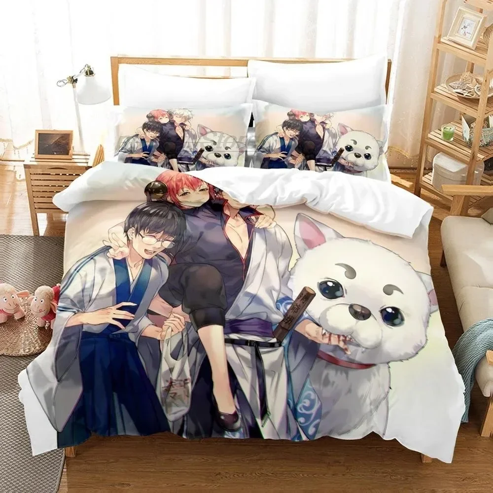 Fashion 3D Anime Bed Sheet Set  Gintama Bedding Set Single Twin Full Queen King Size Bed Set Adult Kid Bedroom Duvet cover Sets