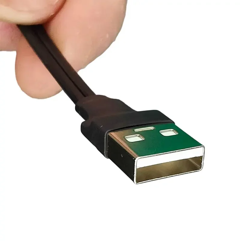ADT-Link USB 2.0 نوع A إلى Micro-B كابل تمديد مسطح لإمدادات الطاقة 8 دبوس ذكر رئيس الانحناء زاوية موسع الشريط محول