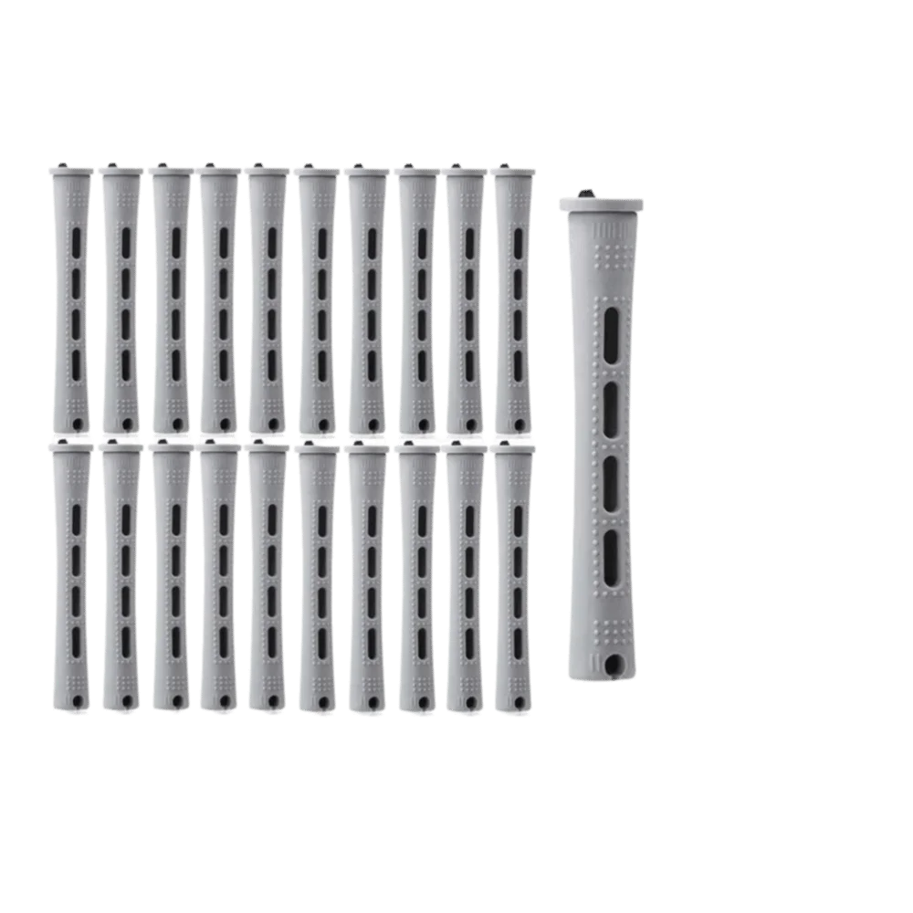 20pcs Durable Hair Perm Rods Plastic Versatile Perming Rods Set Professional Grey Color Plastic Curling Rollers Hair DIY