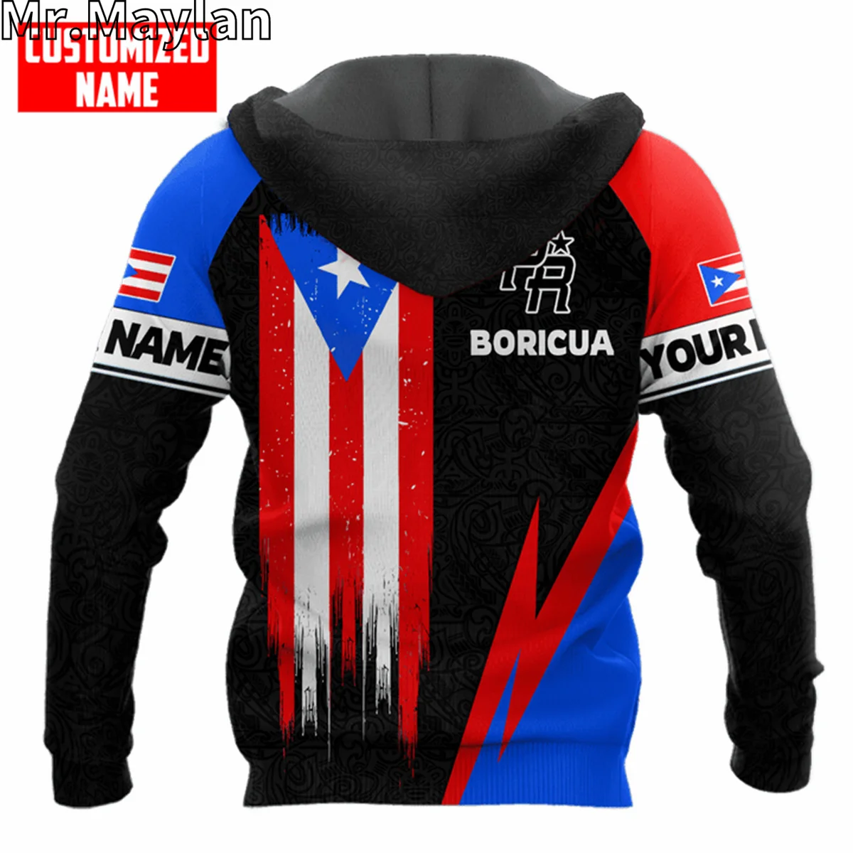 Homens e mulheres PUTO RICO FLAG Jaqueta impressa 3D, Hoodie Unisex, Streetwear Casual, Moletons, Pullover, Hombre-1