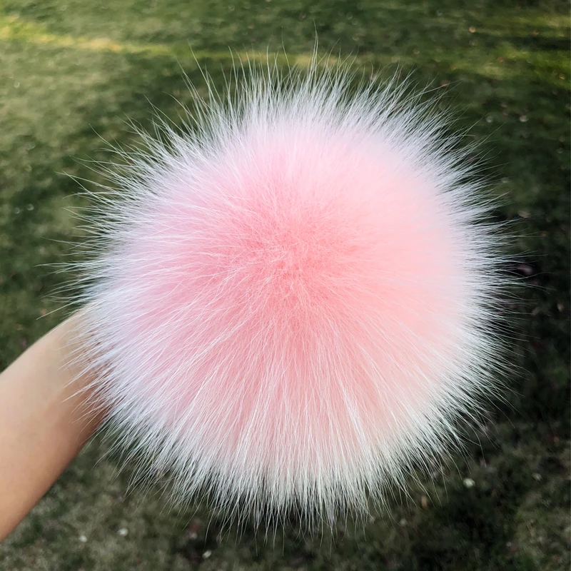 Weicher Bommel aus 100 % natürlichem Fuchspelz, Bommel aus Waschbärfell für Mützen, Mützen, Taschen, Schals – Detail 27