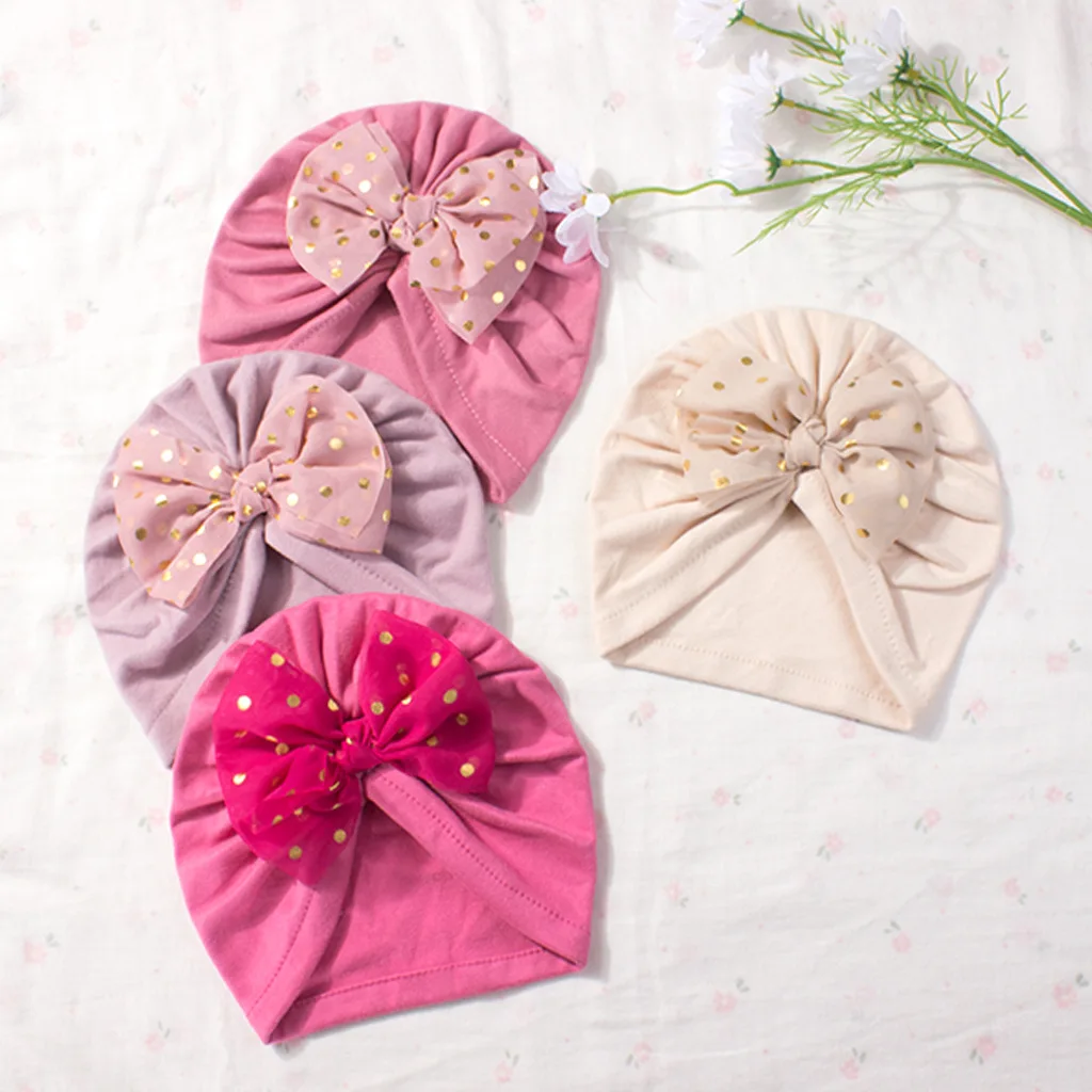 

Ins Fashionable Baby Hat Newborn Beanie Gold-embroidered Bow Hat Children's Spring Beanie Autumn Hat Large Bowknot Baby Cap