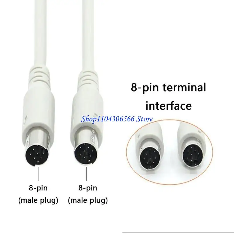 02DD Black Extension Cable with 8Pin DIN Male Connectors 8PIN Extension Cable for Audios Device Audios Equipment Connection