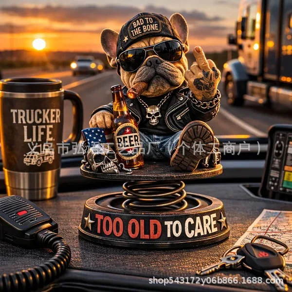 Image 4: Too Old To Care Dashboard Bobblehead Dashboard Bobblehead