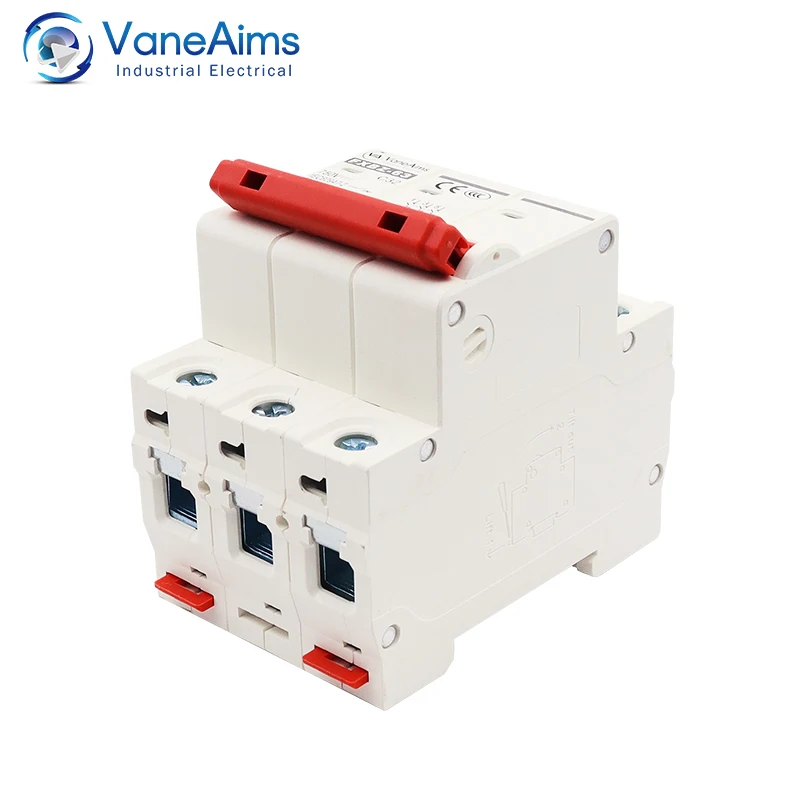 Solar DC Mini Circuit Breaker Din Rail Mounting MCB 1P 2P 3P 4P Overload Protection Air Switch 6-63A for Photovoltaic PV System