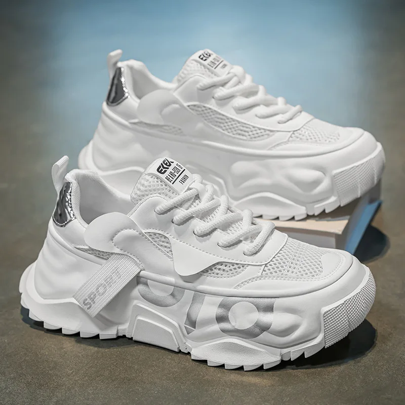 حجم كبير 47 48 أحذية رجالية عصرية تنفس شبكة أحذية رياضية سميكة سوليد مريحة احذية الجري للرجال أحذية تنس أحذية رياضية #1