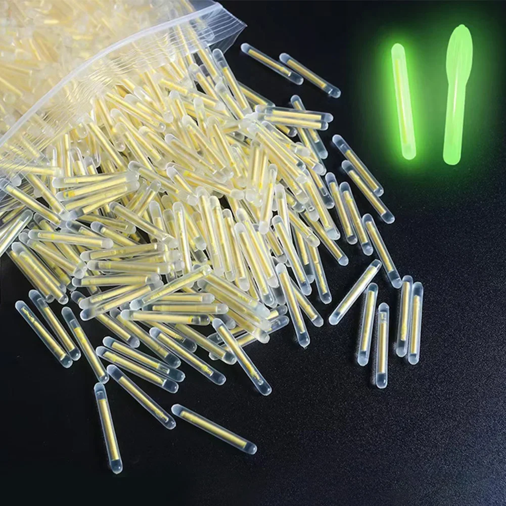 100Pcs Licht Nacht Angeln Float 2,2/4,5mm Dark Glow Stick Stange Lichter Nützliche Angeln Fluoreszierende Leucht Angelgerät