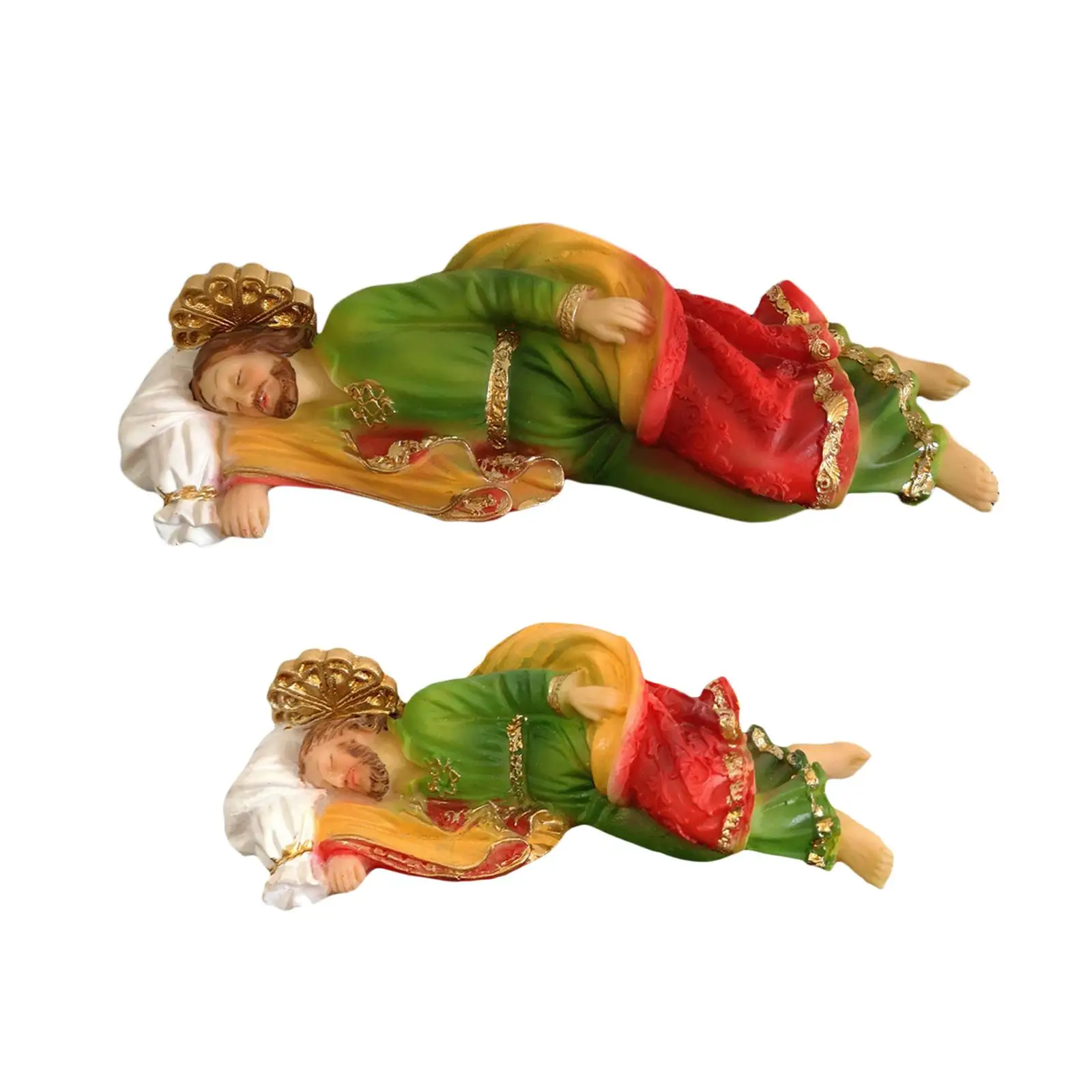 Escultura religiosa, obra de arte decorativa, exhibición de mesa religiosa, Estatua de Joseph durmiente para mesa, estante para el hogar, oficina, coche