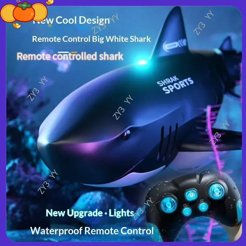 Brinquedo de tubarão de controle remoto modelo de simulação subaquática barco para crianças brinquedos de barco RC