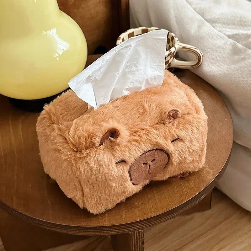 Caixa de tecido capivara de pelúcia dos desenhos animados design criativo caixa de papel bonito decoração para casa para amigos aniversário presentes de natal