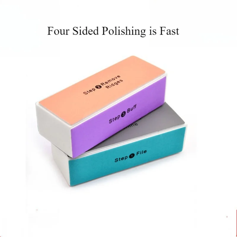 1/5/10PCS Schwamm Vierseitige Nagel Polieren und Polieren Streifen Farbe Zufällig Nagel Reparatur EINE Block sand Streifen Nagel Reparatur Werkzeug