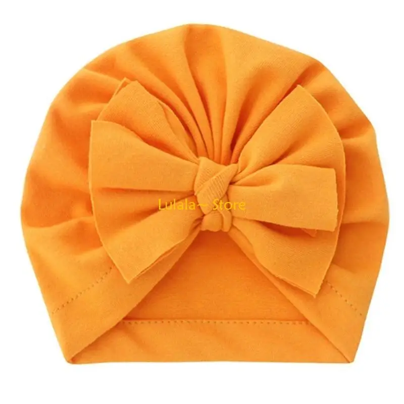 

Y4QA Baby Beanie Bow Hat Knotted Turban Hat Newborn Accessories 0-12M Infant Headwear