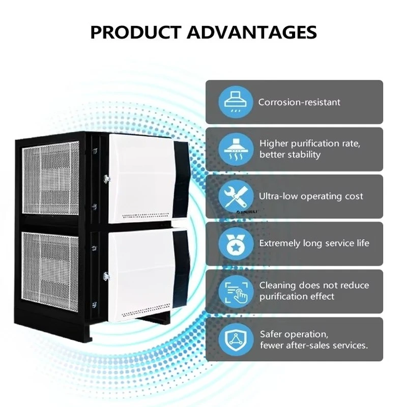 Frying Strong Smoke Smell Removal Use Smoke Purifier Electrostatic Filter Air Flow 20000m³/h Ecology Unit