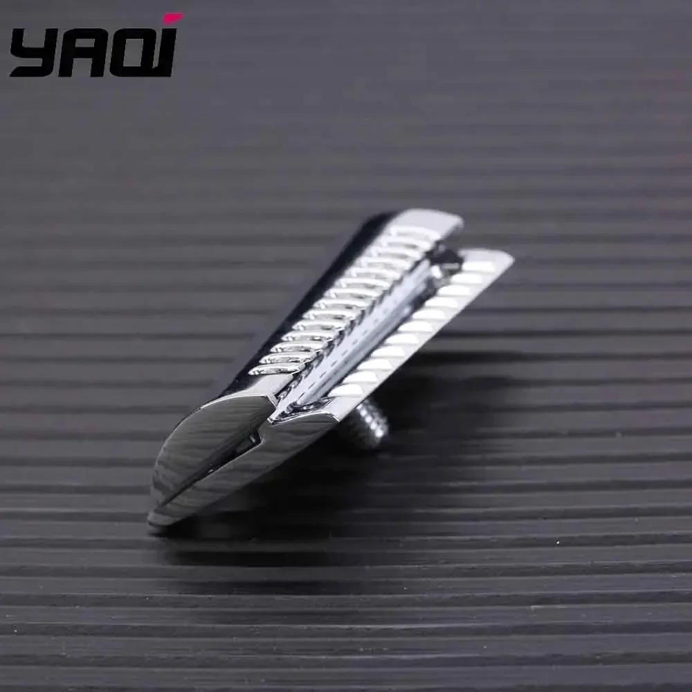 

YAQI Top агрессивный хромированный цвет, двусторонняя мужская наклонная безопасная бритвенная головка, сменный аксессуар, коллекционные предметы, бритва для бороды
