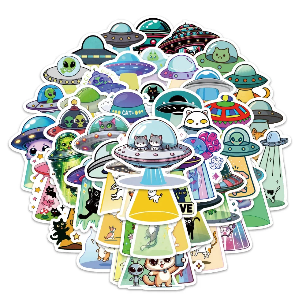 10/60PCS Alien UFO Animal Cartoon Graffiti Stickers Exquisite Sticker for Phone Computer Notebook Stationery DIY Toys Secret