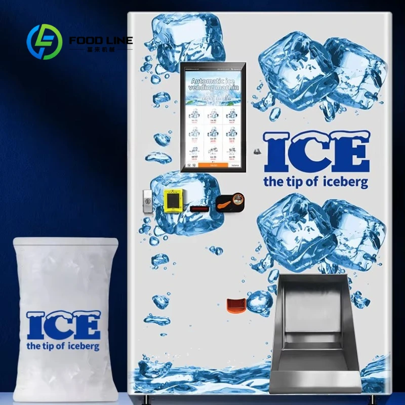 Customized Automatic Ice Vending Machine  24 Hour Ice Cube Vending Machine for Automatic Packing Ice Block Vending Machine