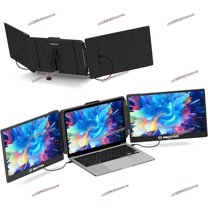 

v triple monitor laptop, 14' 'extender plug & play, 1080p HD portable screen for 13-17''
