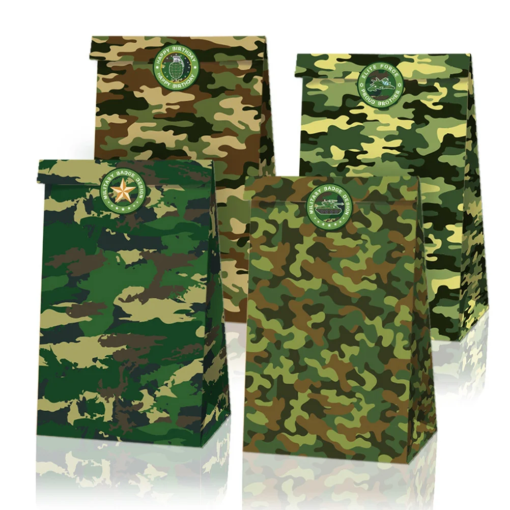 

1Set Military Inspired Paper Treat Bags Reusable Food Grade Storage Pouches for Candies Small Items Compact Gift Packaging