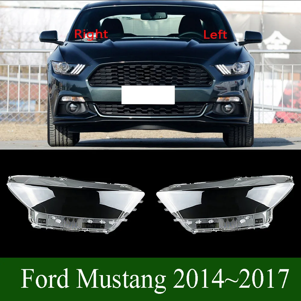 Для Ford Mustang 2014 ~ 2017 крышка фары бутик прозрачный абажур корпус фары из плексигласа замена оригинальных линз