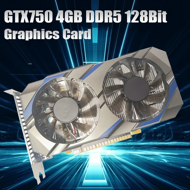 1 peça 28nm 4gb ddr5 128bit placa gráfica 1020mhz 1253mhz pci e 3.0 hd vga dvi placa de vídeo para jogos escritório