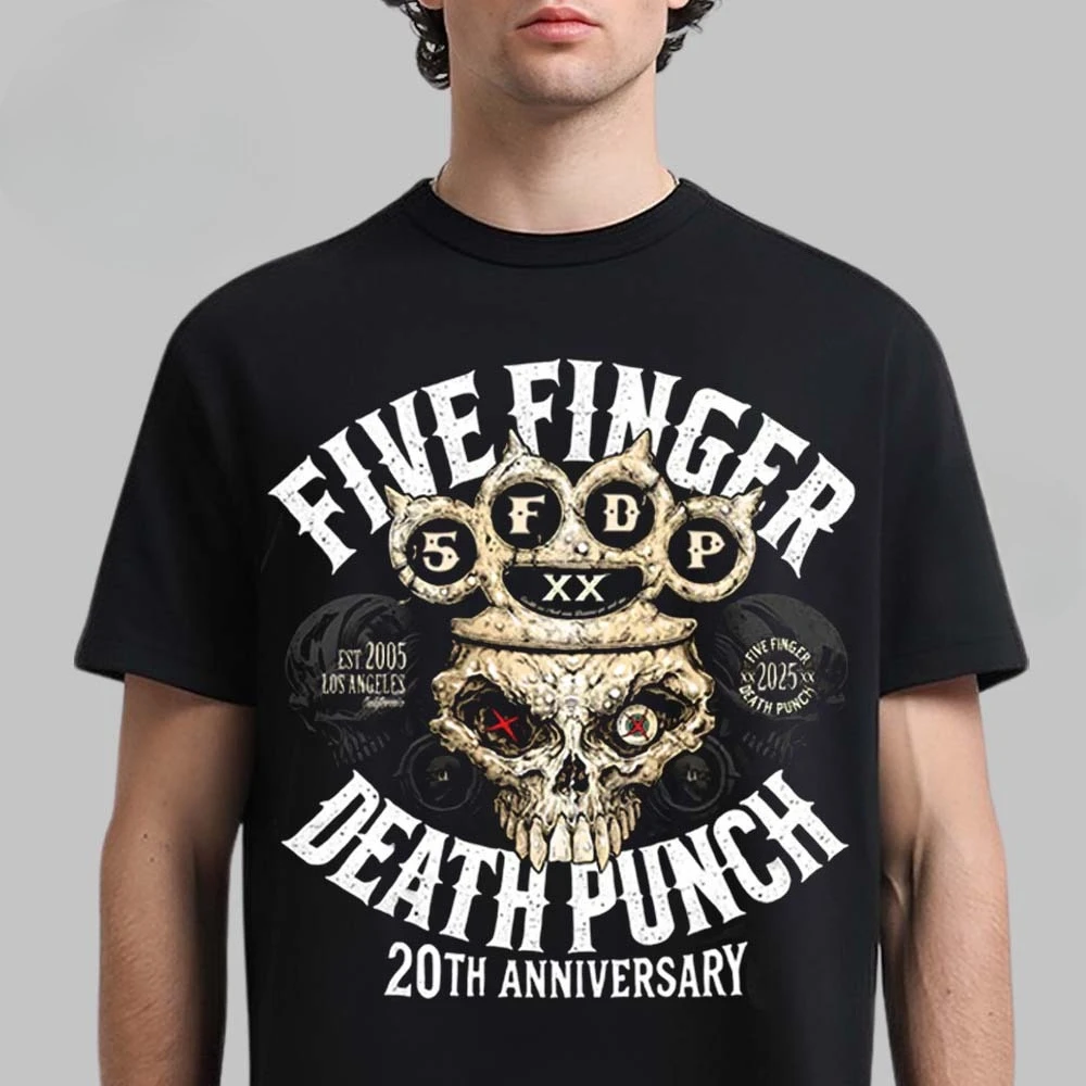 2026 Five Finger Death Punch Cotton Band Shirt Unisex Summer Short Sleeve Fashion Brand Tee Luxury Casual Vintage T-shirt