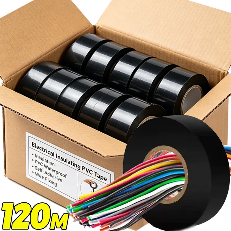 Electrical Insulating PVC Tapes Temperature Resistant Heat Black Insulating Tape Self Adhesive Electric Wire Protection Tapes