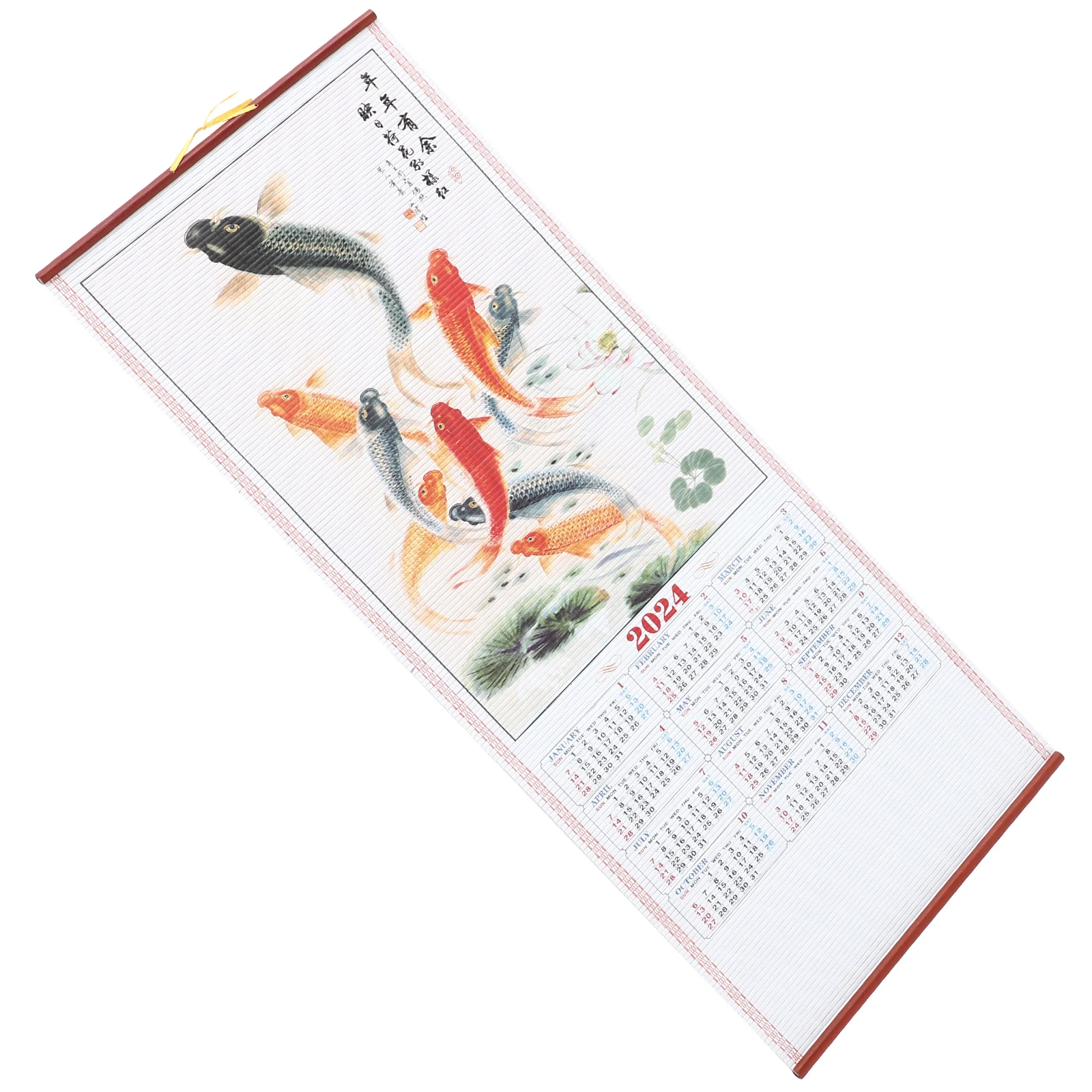 

1pc 2024 Dragon Year Calendar Wall Room Decor Chinese New Year Hanging Calendars Lunar Scroll Perfect Size Ideal Gift