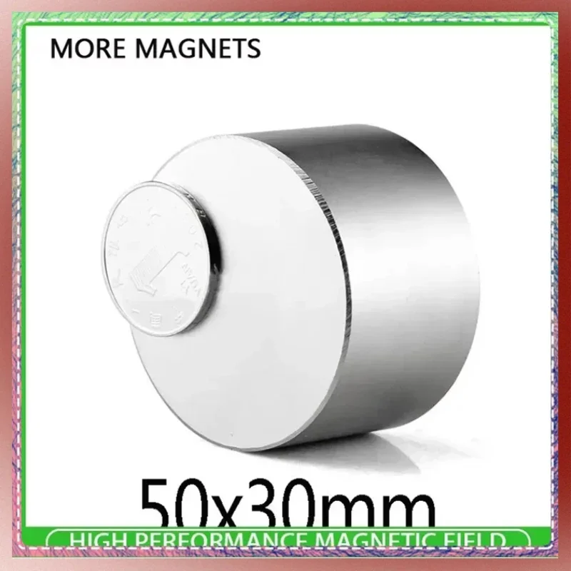 50x30mm Super Powerful Strong Magnetic NdFeB Permanent Neodymium Magnets Disc 50x30Mm N35 Big Round Magnet 50*30mm Magnetic