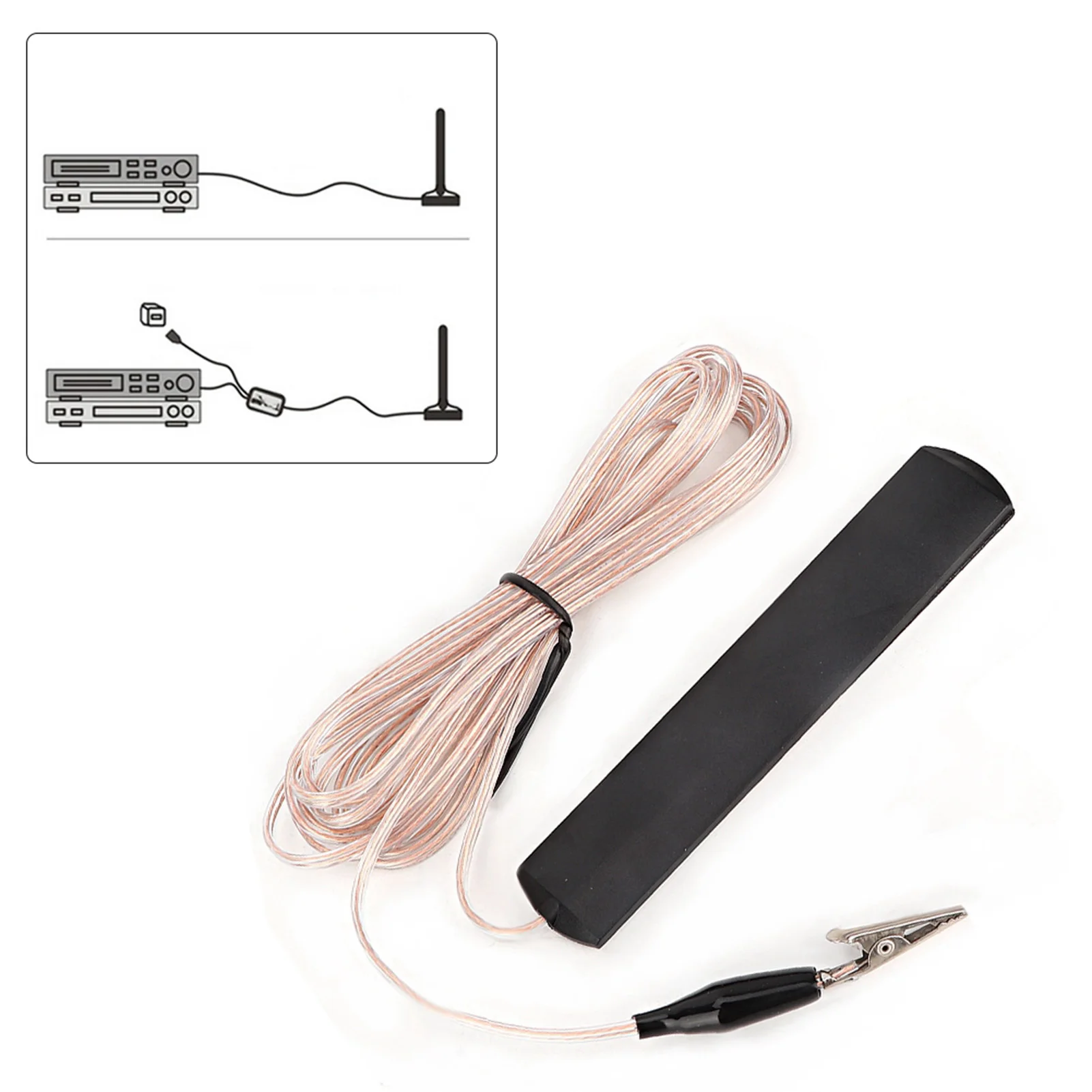 Auto 300 cm ANT-108SE Radio FM Stereo Antenne Alligator Clips Draad Antenne Signaal High Gain Versterker Booster Stabiel Signaal