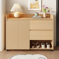 Schuhschrank, beweglicher Schuhschrank, Universalrad MIT Bremse. Oberer Bogen, verstellbard Regale, Dämpfungscharnier