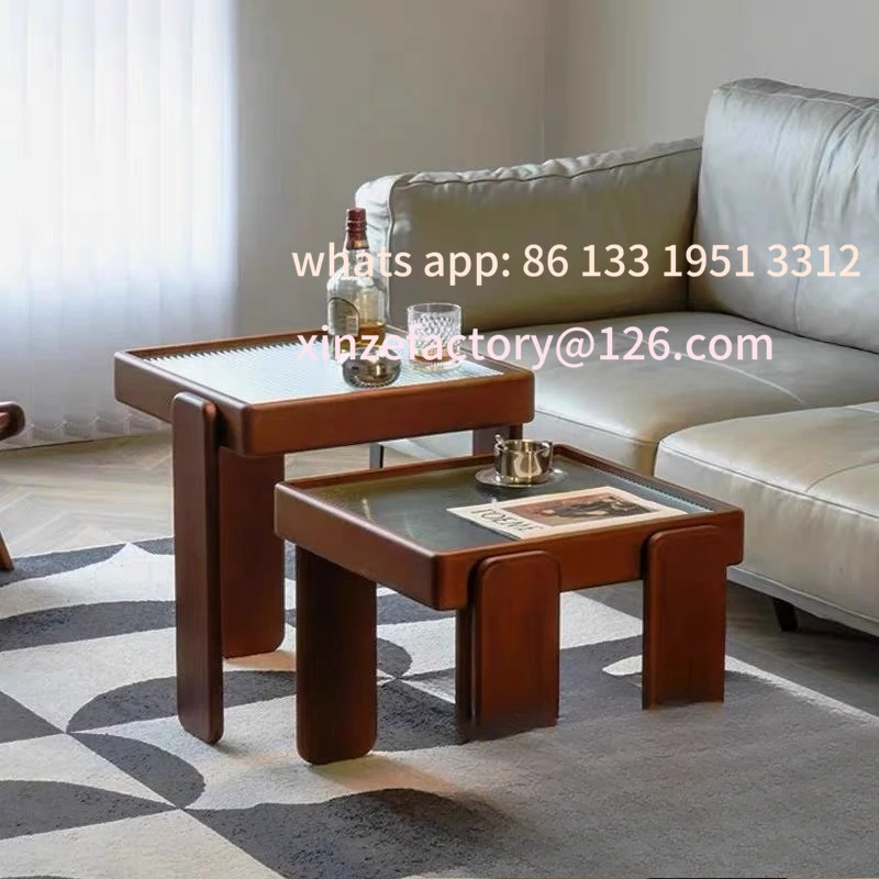 

Customizable mother and child coffee table combination solid wood sofa side table small apartment bedroom living room simple be