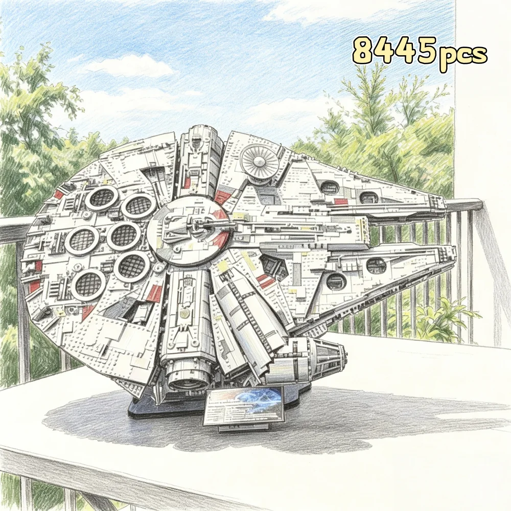 8845PCS Large Spacecraft Model Decoration DIY Assembly Home Decoration Series Birthday and Christmas Gifts