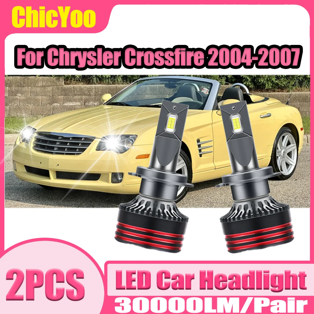 

2 шт. светодиодные автомобильные фары 6000K белого цвета 150W 30000LM высокой мощности 12V 24V с чипами 3570 CSP для Chrysler Crossfire 2004 2005 2006 2007