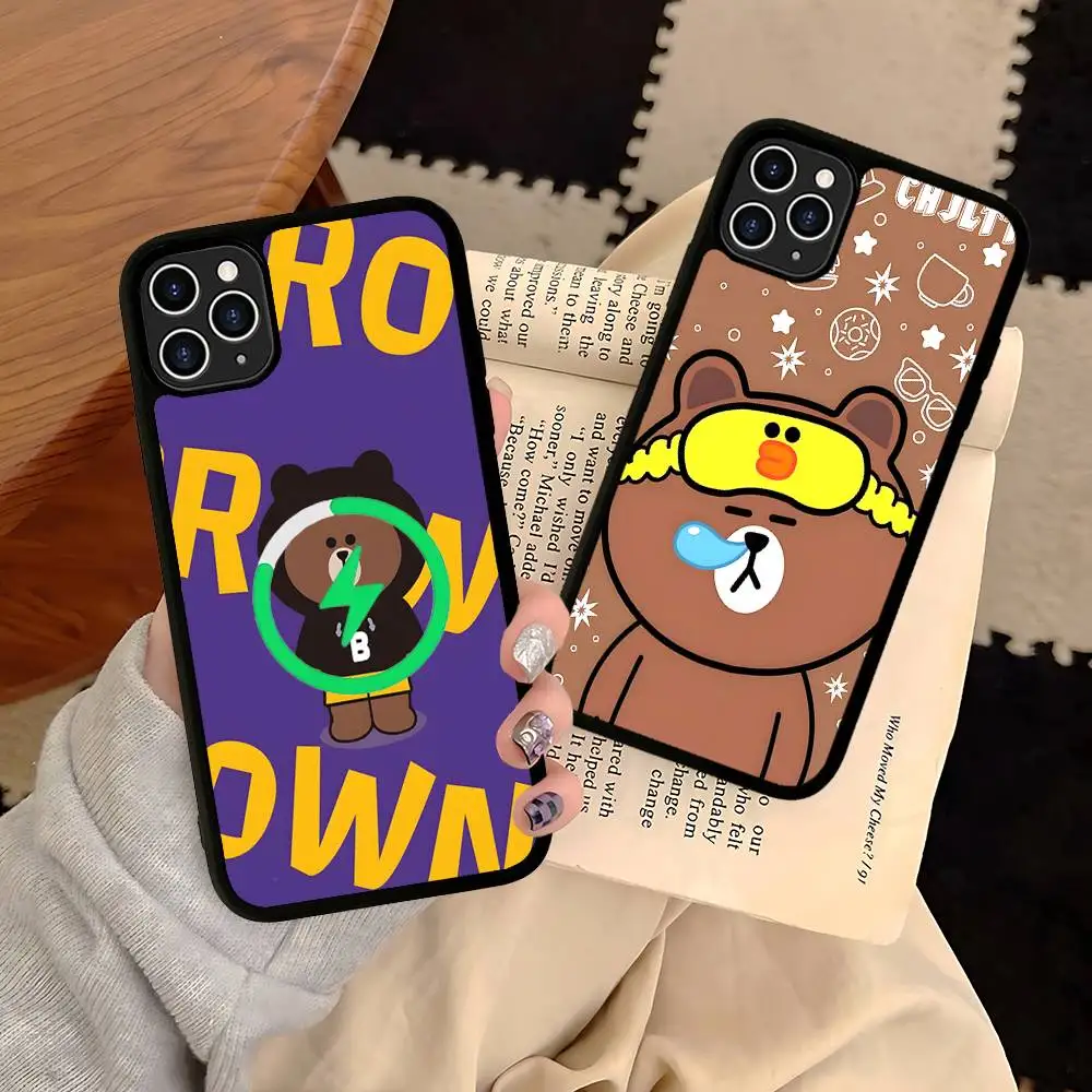 L-Lines Friends B-Brown Bear Magnetic Wireless Phone Case For IPhone 17 16 15 14 Plus 13 12 11 Pro Max