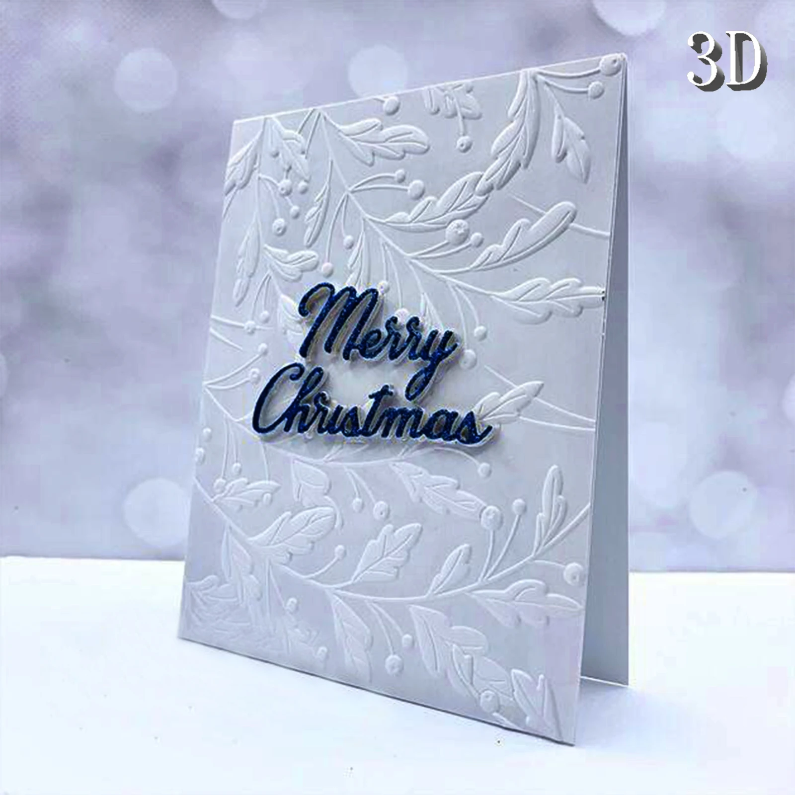 3D-geprägter Ordner „Art Visitenkarte: Plant Branch and Leaf Relief Design“ mit strukturierten Mustern – DIY-Scrapbook-Bastelunterstützung
