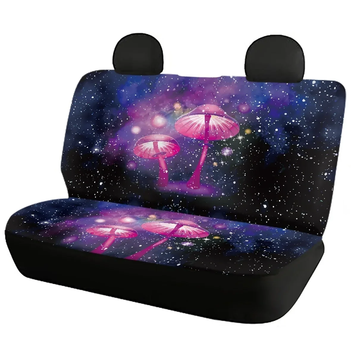 INSTANTARTS Fantasy Galaxy Mushroom Printed Anti-Slip Universal Car Front/Rear Seat Cover Washable Automobile Seats Protector